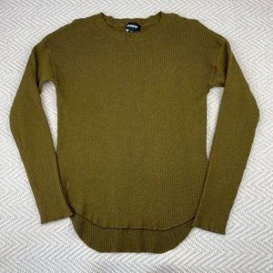 Express Medium Ribbed Fitted Crew Neck Sweater